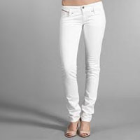 some skinny white jeans